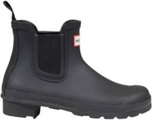 Hunter Zwarte Polyester Chelsea Laarzen