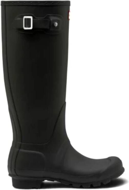 Hunter Zwarte Regenlaars Vrouwen Rubberen Zool Black Dames