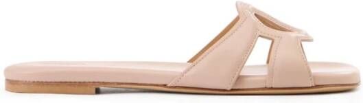 Iceberg Blush leren lage sandalen met monogramband