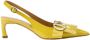 Iceberg Gele gepatineerde leren pumps met kittenhak logo en franje Yellow Dames - Thumbnail 8