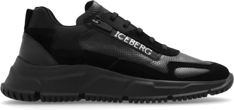 Iceberg Zwarte Gregor Zip Sneaker Zwart Heren