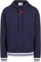 Iceberg Regular fit hoodie in blauw scuba met logo borduursel en gestreepte ribboorden - Thumbnail 1