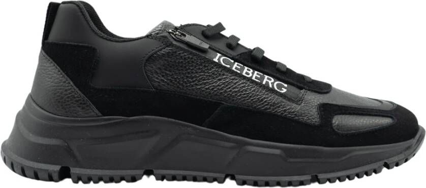 Iceberg Zwarte Gregor Zip Sneaker Black Heren