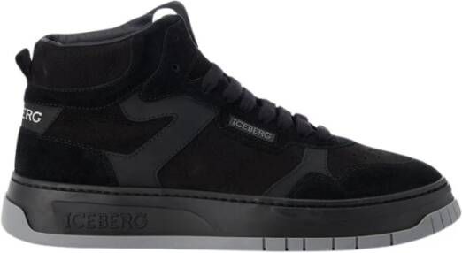 Iceberg Oversized sneakers geïnspireerd op vintage basketstijl Black Heren