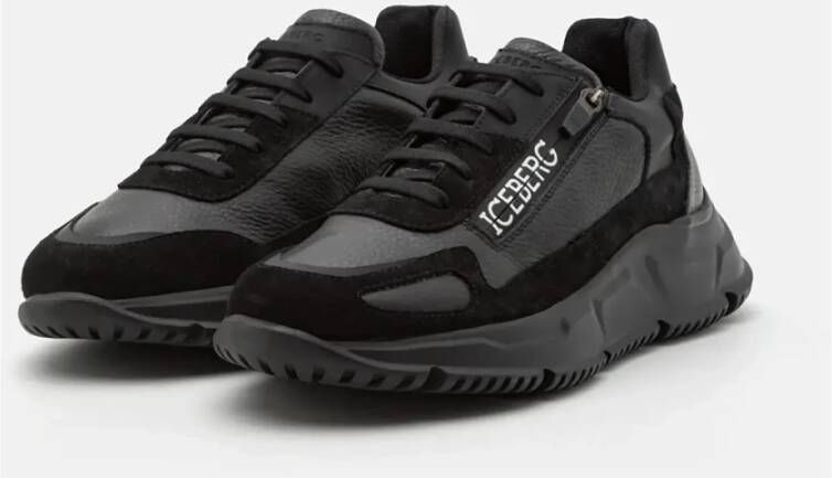 Iceberg Zwarte Gregor Zip Sneaker Zwart Heren