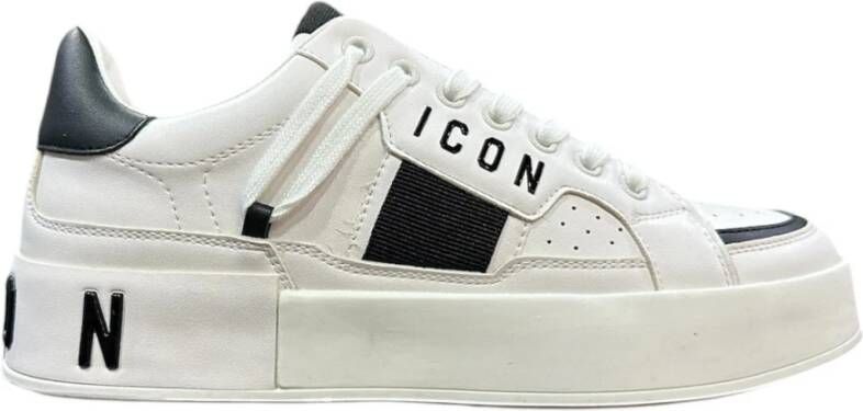 Icon Denim Witte en Zwarte Logo Sneaker White Heren