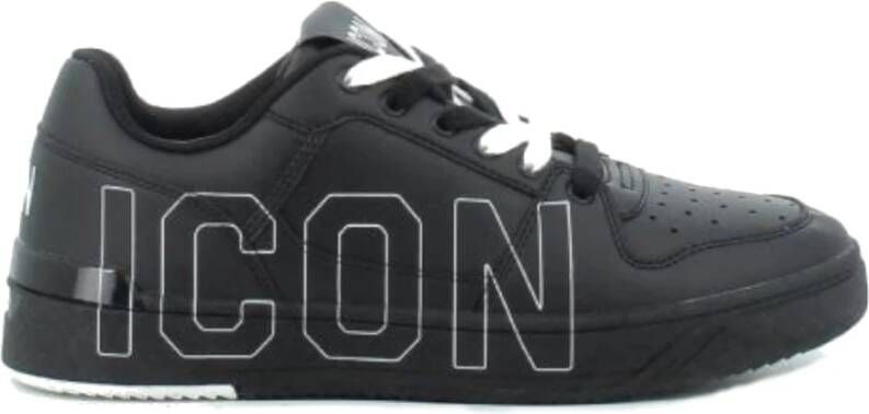 Icon Denim Zwarte Maxi Logo Sneaker Black Heren