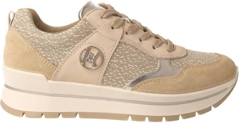 Igi&Co Beige suède en leren sneakers
