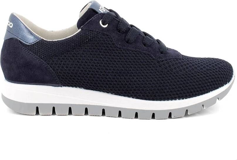 Igi&Co Comfortabele lichtgewicht blauwe sneakers