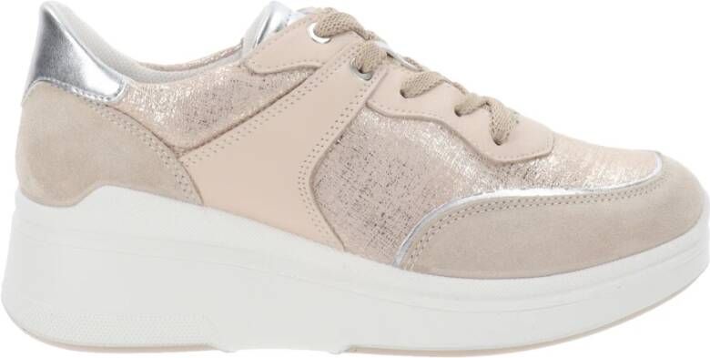 IGI&Co Leren en Stoffen Dames Sneakers Beige Dames