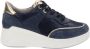 IGI&Co Leren en stoffen damessneakers Blue Dames - Thumbnail 1