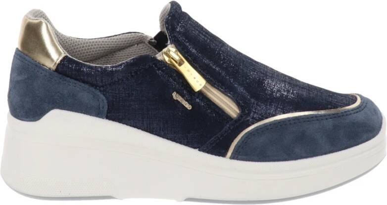 IGI&Co Leren en Stoffen Sneakers Blue Dames