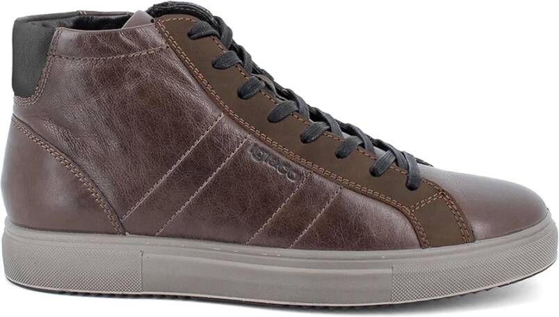 IGI&Co Vintage Leren Hoge Sneakers Gray Heren