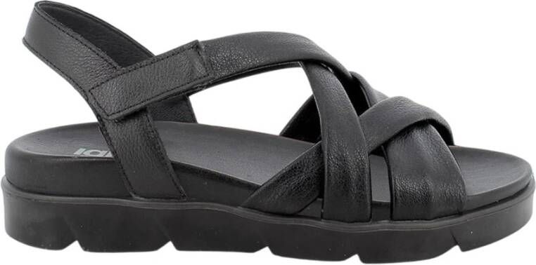 Igi&Co Zwarte Casual Leren Sandalen voor Vrouwen