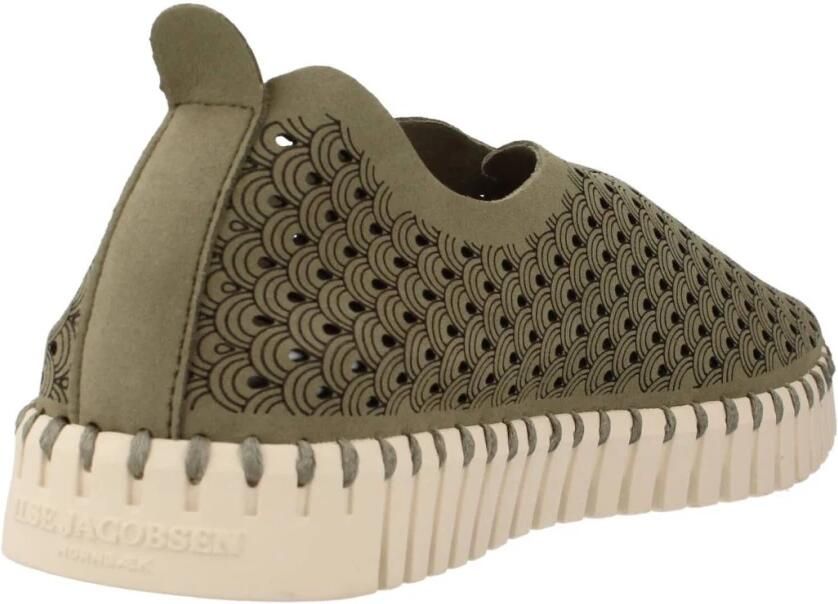 Ilse Jacobsen Instappers Dames Instapschoenen Damesschoenen Canvas Tulip 3275 Groen - Foto 3