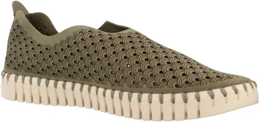 Ilse Jacobsen Instappers Dames Instapschoenen Damesschoenen Canvas Tulip 3275 Groen - Foto 10