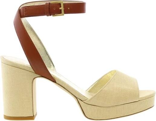 Ines De La Fressange Paris Cognac platform sandal Cognac platform sandaal Beige Dames