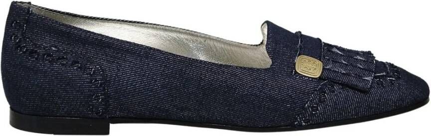 Ines De La Fressange Paris Denim Loafer Ballerina Médaille d`Or Logo Blue Dames