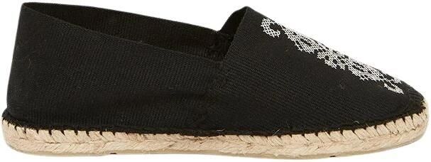 Ines de la Fressange Paris Auriane zwarte geborduurde espadrilles