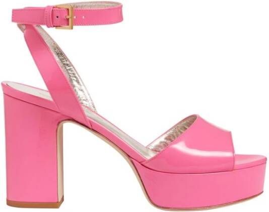 Ines De La Fressange Paris Roze Patent Platform Sandaal Pink Dames
