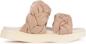 Inuikii Beige Geweven Leren Sliders Beige Dames