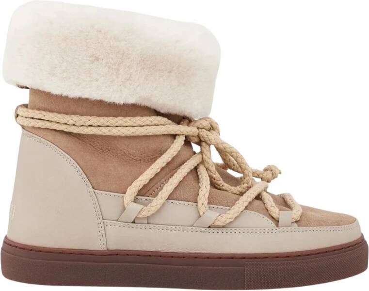 Inuikii Beige Leren Snowboots Classic High
