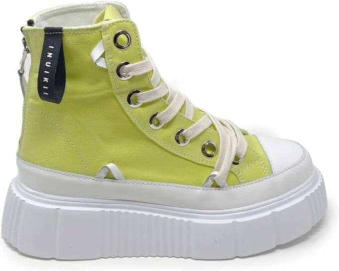 Inuikii Canvas High Lime Sneakers Green Dames