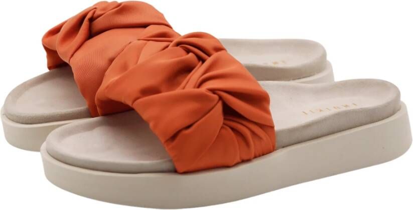 Inuikii Oranje Gerimpelde Band Sliders Orange Dames