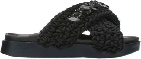 Inuikii Geweven Stenen Sandalen Black Dames