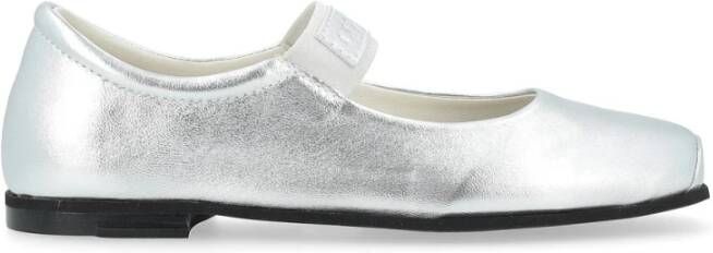Inuikii Handgemaakte Metallic Zilveren Ballerina Schoenen