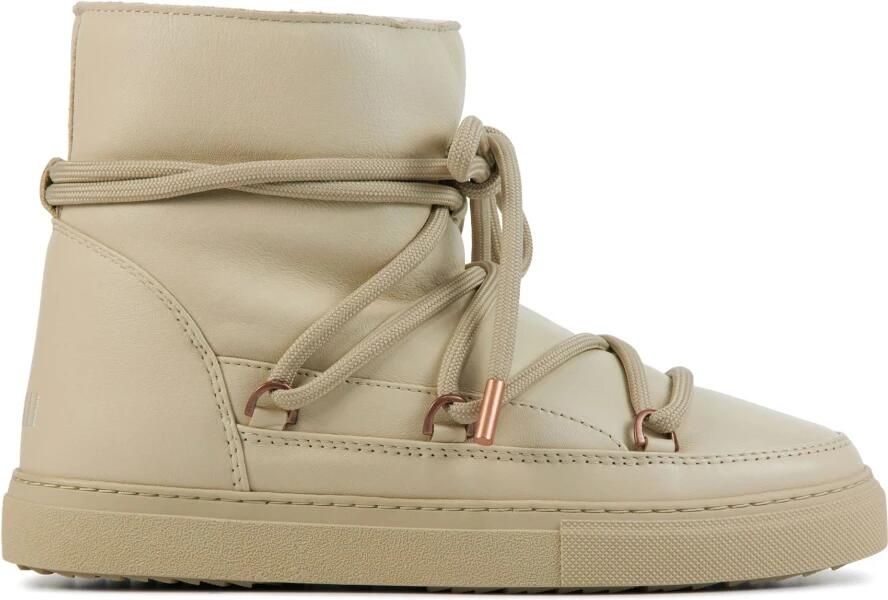 INUIKII Enkellaarsjes Dames Outdoor Snowboots Damesschoenen Leer Full Leather Beige