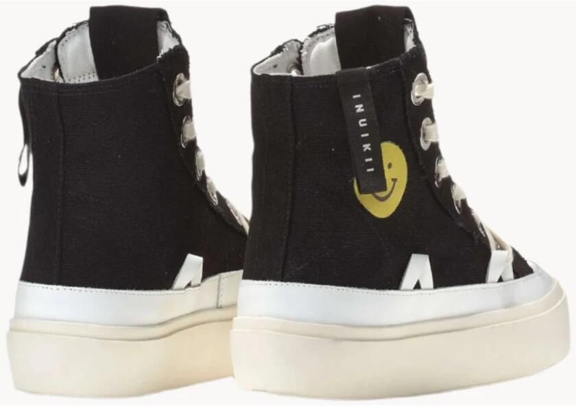 Inuikii Distressed Matilda Zwarte Sneaker met Smiley & Hart Print - Foto 3