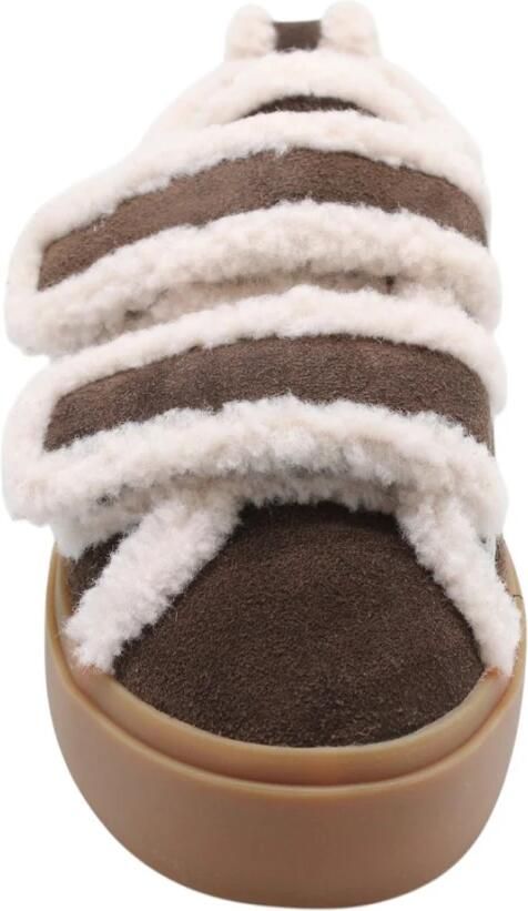INUIKII Instappers Dames Shearling Low Velcro Textiel Bruin - Foto 15
