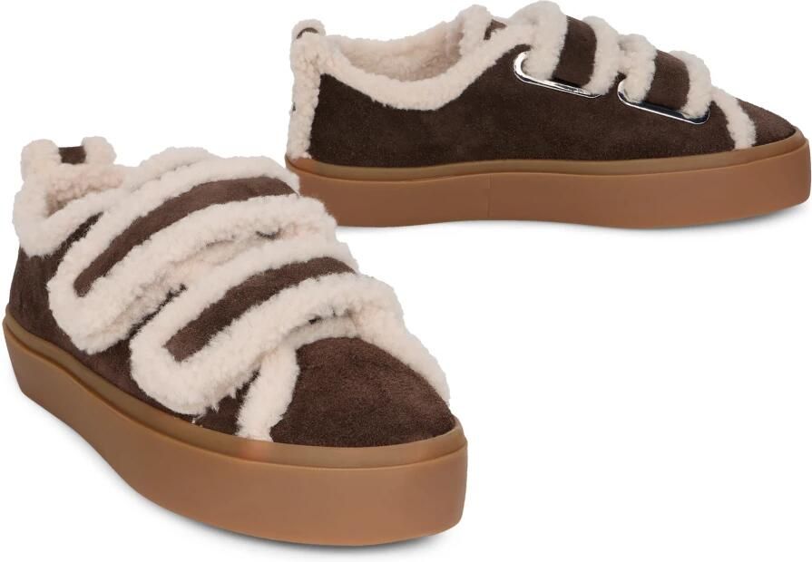 INUIKII Instappers Dames Shearling Low Velcro Textiel Bruin - Foto 10