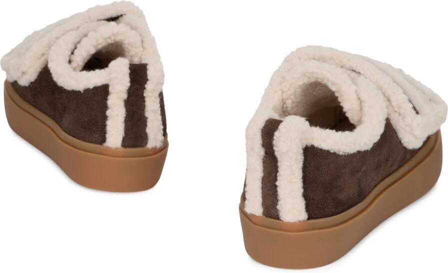 INUIKII Instappers Dames Shearling Low Velcro Textiel Bruin - Foto 13