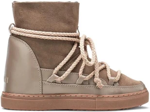 Inuikii Taupe Leren Sleehaklaars