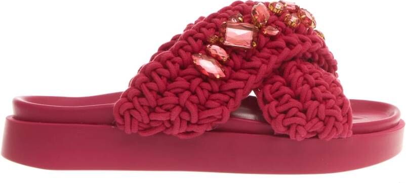 Inuikii Kruisband Fuchsia Sandalen Red Dames