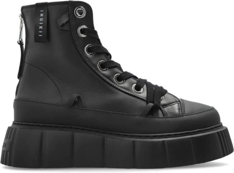 INUIKII Winterlaarzen Leather Matilda in zwart