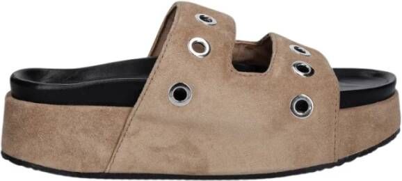 INUIKII Slippers & Mules Suede Studs in taupe