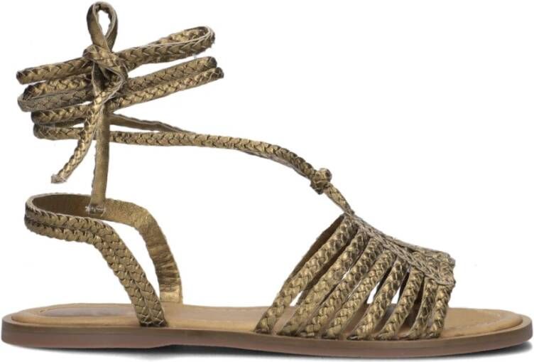 Inuovo Khaki Strappy Leren Sandalen Green Dames