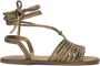Inuovo Khaki Strappy Leren Sandalen Green Dames - Thumbnail 3