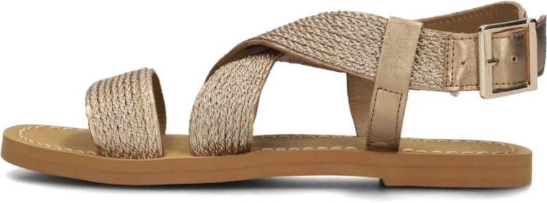Inuovo Roségouden Gevlochten Sandalen Yellow Dames