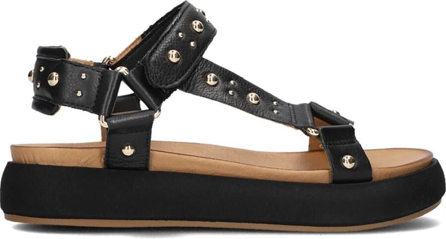 Inuovo Zwarte platte sandalen met plateauzool - Foto 5