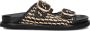 Inuovo Zwarte Raffia Slippers met Gesp - Thumbnail 2