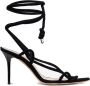IRO Zwarte leren stiletto sandalen met enkelknoop - Thumbnail 1