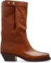 Isabel marant Leren Biker Boots met knoopdetail Brown Dames - Thumbnail 3