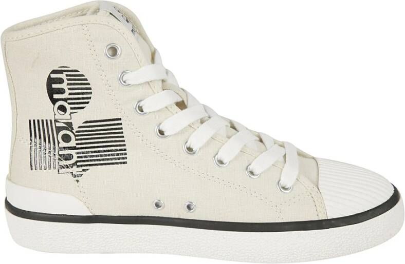 Isabel Marant Beige Canvas Sneakers met Logo Detail