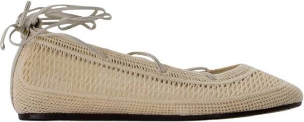 Isabel marant Beige Katoenen Ballerinas Slip-On Ronde Neus Beige Dames