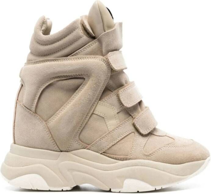 Isabel Marant Beige Panel Sneakers met Verborgen Sleehak