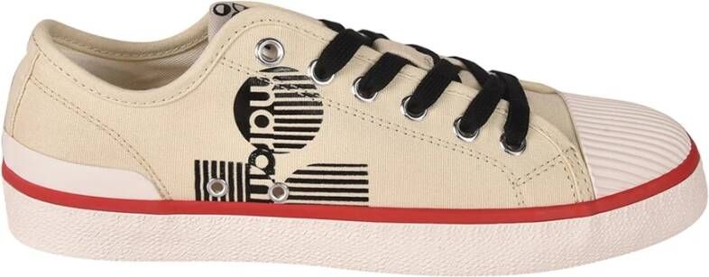 Isabel marant Beige Sneakers met Contrast Logo Print Beige Dames